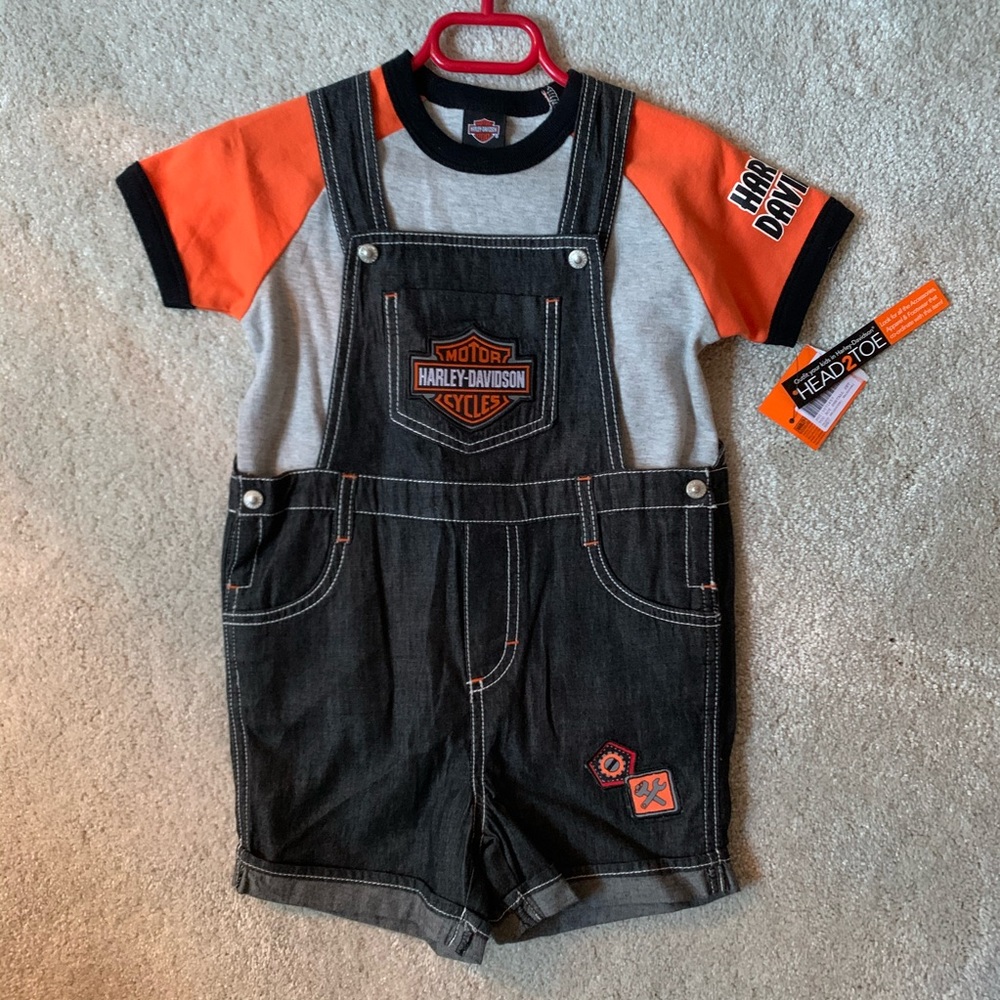 Harley Davidson Short Overalls and Shirt Set